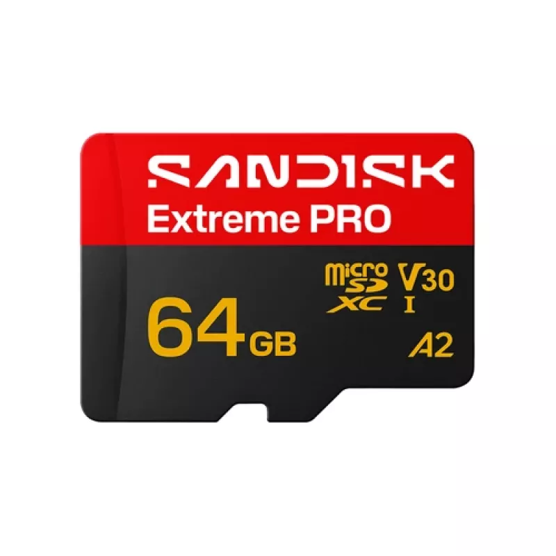 SanDisk Extreme PRO microSDXC 64GB UHS-I U3 V30 Kuni 200 MB/s lugemiskiirus