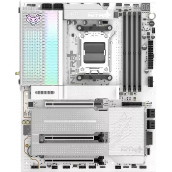 SAPPHIRE NITRO+ X870EA PHANTOMLINK P.E Mainboard, AMD X870E, Socket AM5, DDR5, Wi-Fi 7, Valge/Must