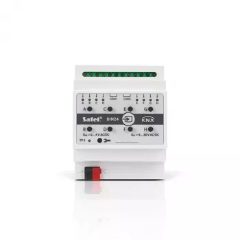 SATEL KNX-BIN24 8-kanaliline binaarsisendmoodul, DIN-riiul, KNX TP