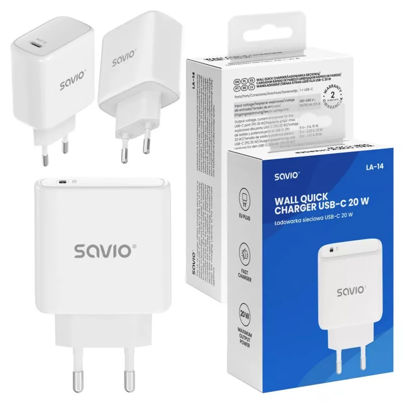 SAVIO LA-14 20W seinatavalaadija Power Delivery 3.0-ga