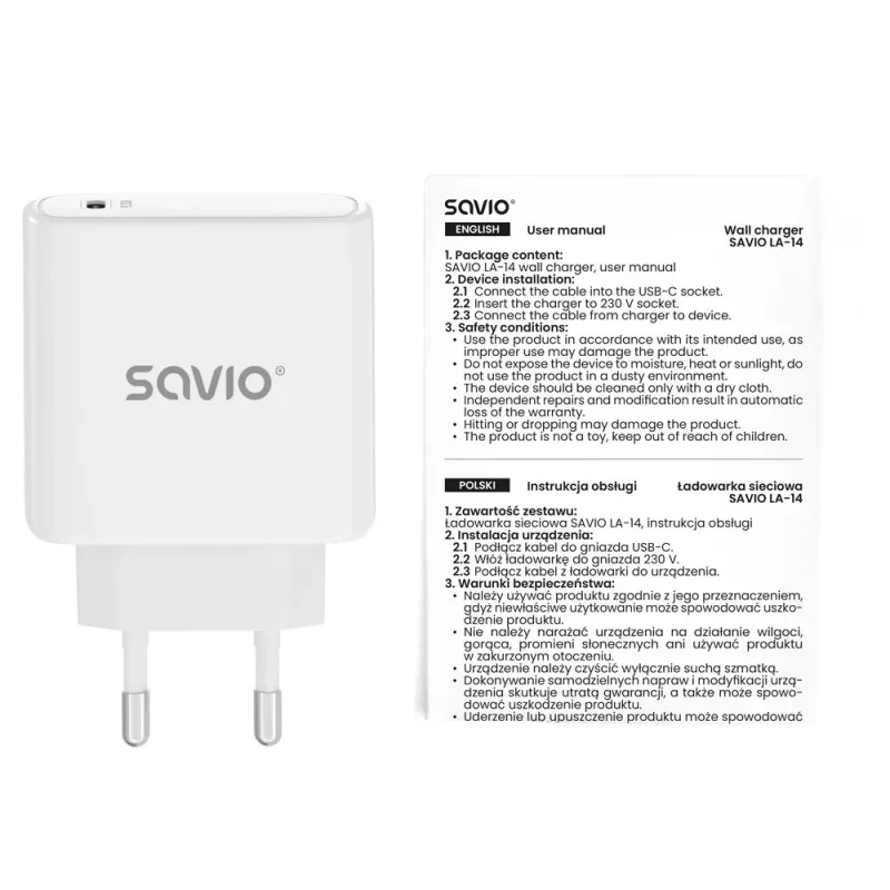 SAVIO LA-14 20W seinatavalaadija Power Delivery 3.0-ga