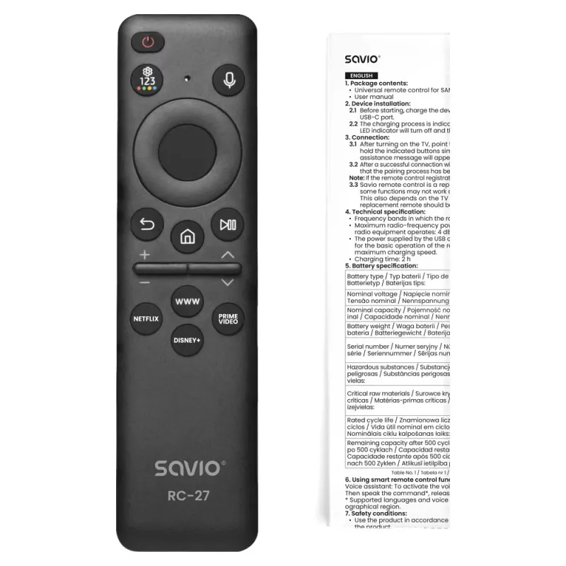 SAVIO RC-27 Universaalne Asenduspult Samsungi nutitelerile – must