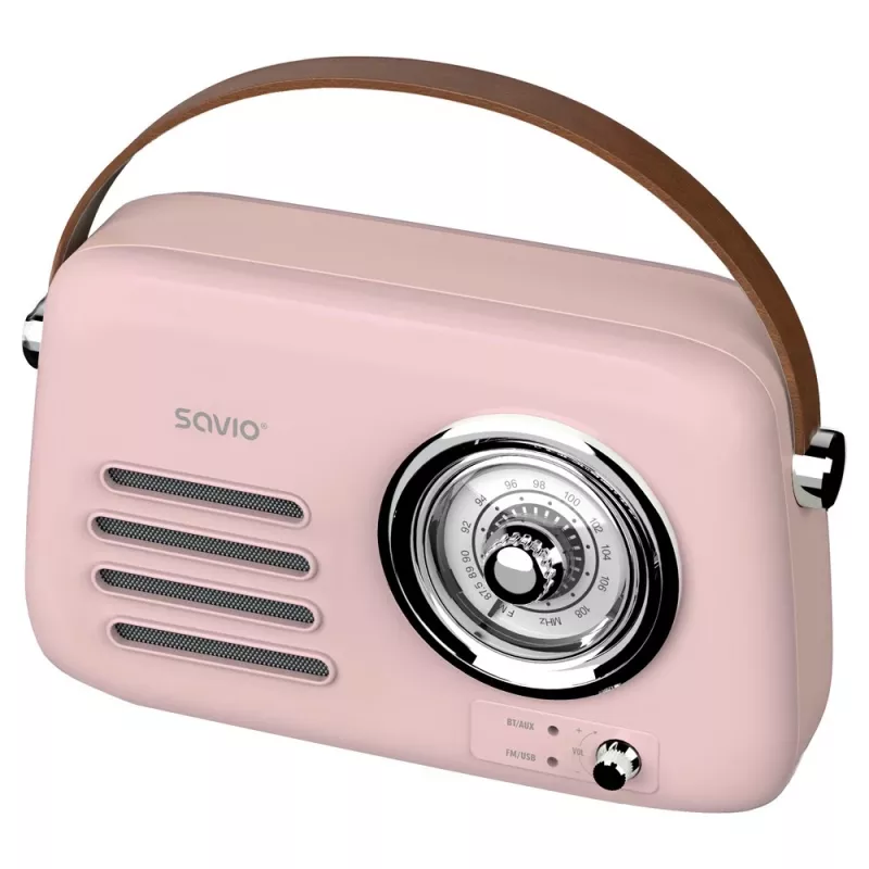 SAVIO RS-03 kaasaskantav raadio FM/AM koos MP3 USB/SD taasesitusega, roosa