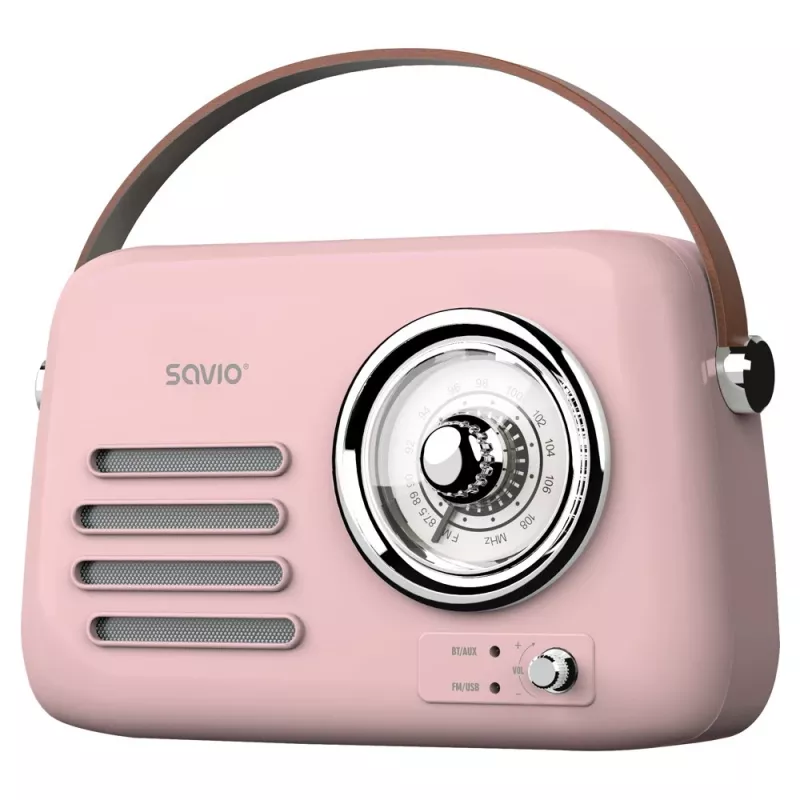 SAVIO RS-03 kaasaskantav raadio FM/AM koos MP3 USB/SD taasesitusega, roosa