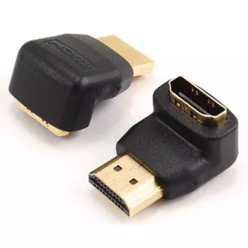 SBOX AD.HDMI-F/M-90/R 90-kraadine HDMI isane-emane adapter, 4K 60Hz, kullatud, must