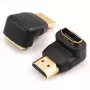 SBOX AD.HDMI-F/M-90/R 90-kraadine HDMI isane-emane adapter, 4K 60Hz, kullatud, must