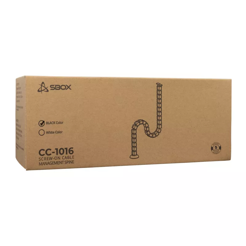 Sbox CC-1016B kaabli haldamise spiraalümbris must 1,5m 16mm