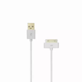 SBOX IPH4 USB-A kuni Apple 30-kontaktiline kaabel, 2m, valge, laadimine ja andmeedastus