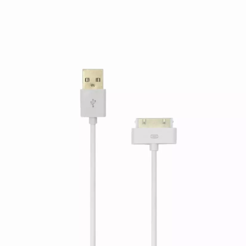 SBOX IPH4 USB-A kuni Apple 30-kontaktiline kaabel, 2m, valge, laadimine ja andmeedastus
