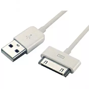 SBOX IPH4 USB-A kuni Apple 30-kontaktiline kaabel, 2m, valge, laadimine ja andmeedastus