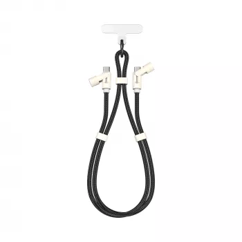 SBOX LANYARD BLACK USB-C to USB-C kaabel 1,5 m must