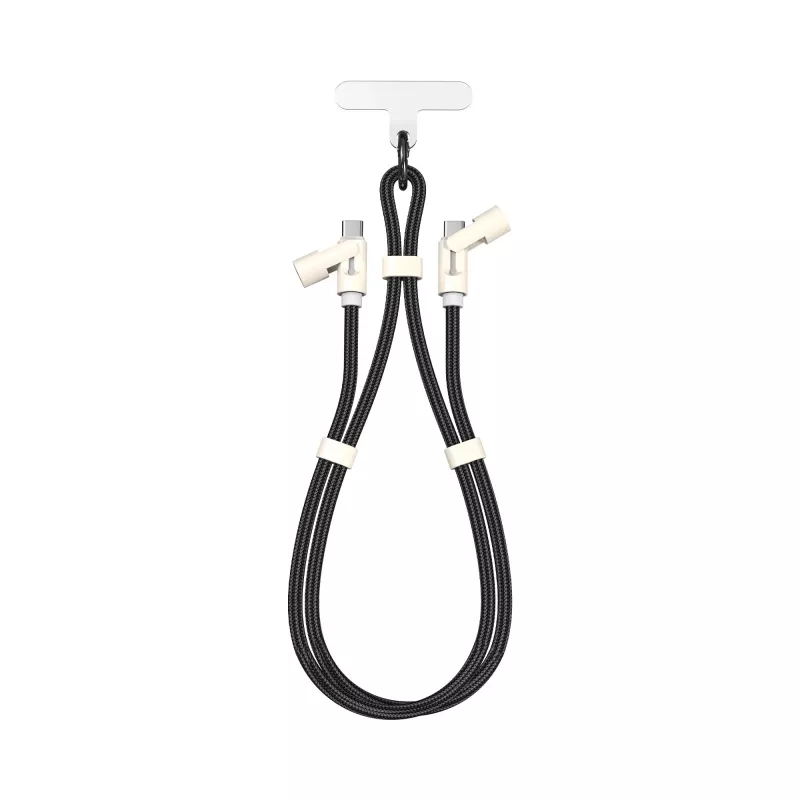 SBOX LANYARD BLACK USB-C to USB-C kaabel 1,5 m must