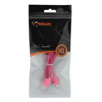 SBOX USB-1031P USB to Micro USB kaabel 1m Roosa