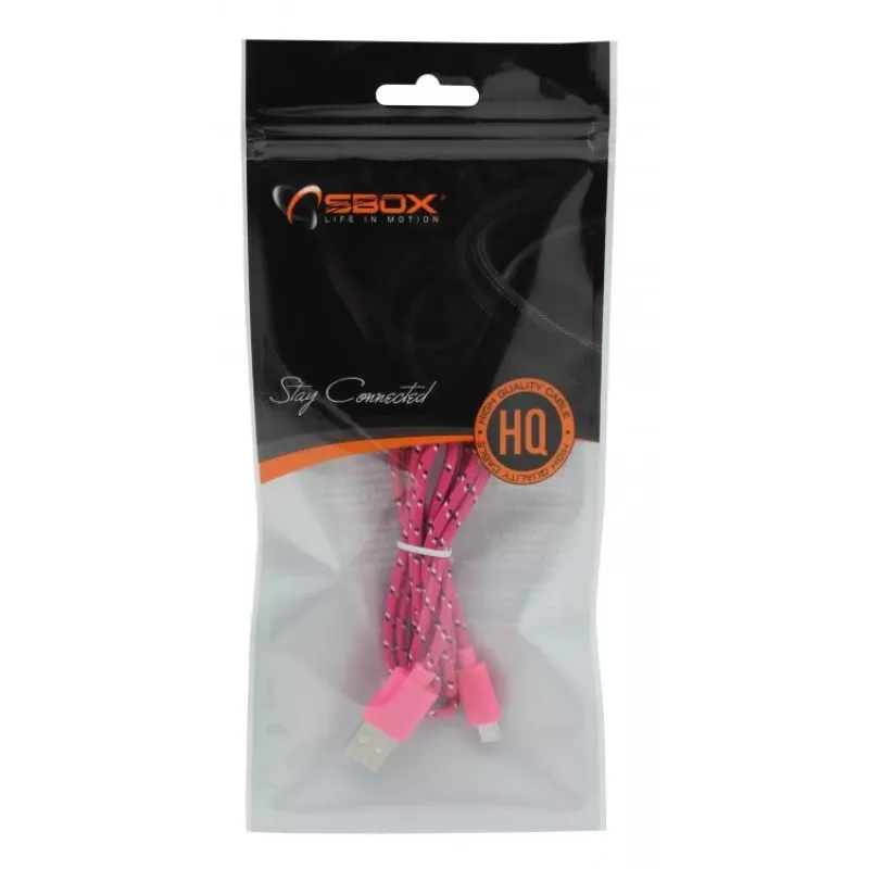 SBOX USB-1031P USB to Micro USB kaabel 1m Roosa