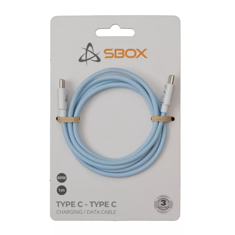SBOX USB-C to USB-C kaabel 1m Sinine - Laadimine ja andmesünkroonimine