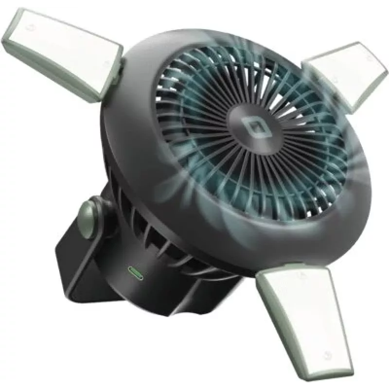 SBS kaasaskantav ventilaator 4000mAh power banki, LED-tulede ja päikeseenergia laadimisega