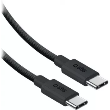 SBS USB-C kuni USB-C nailonkaabel 2m 240W must