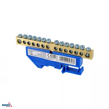 SCHELINGER 14-pooluseline DIN-liistu klemmiplokk 8-12 mm² sinine