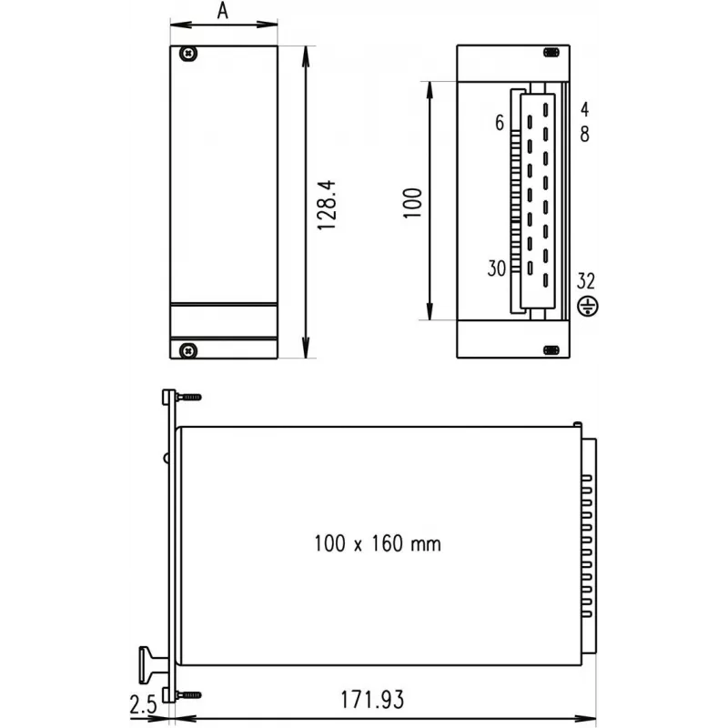 SCHROFF 21006945 3U 4HP alumiiniumist esipaneel, looduslikult anodiseeritud, 2,5 mm, 19-tollistele rack-kappidele