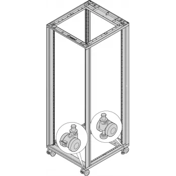 SCHROFF rattakomplekt nivelleerimisjalgadega, 400 kg kandevõime, 60 mm rattad, 4-pack 27230068