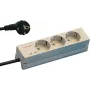 SCHROFF STDL Schuko toiteplokk, 3 pistikupesa, 184 mm, alumiinium, hõbedane/must 60110200