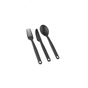 Sea to Summit Camp Cutlery Set - 3-osaline, klaaskiuga tugevdatud nailon, tumehall