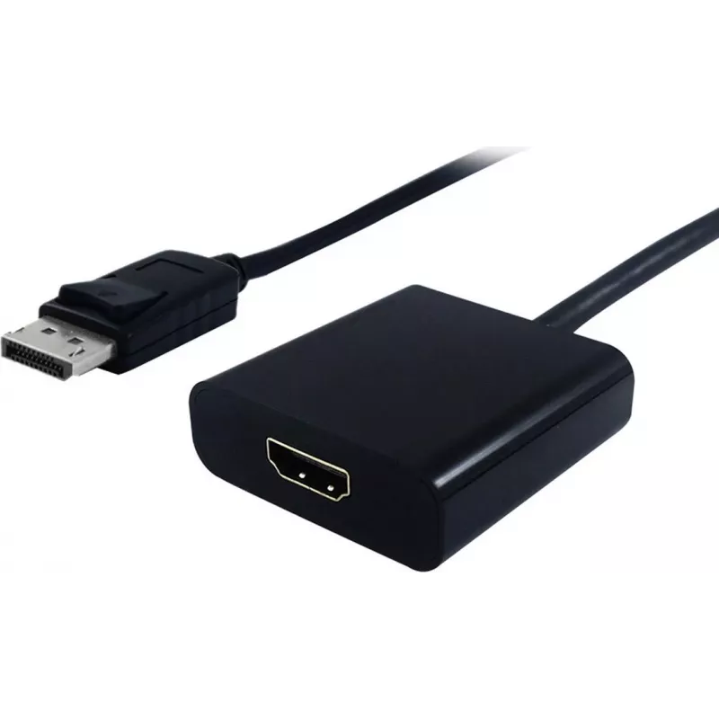SECOMP DisplayPort isane HDMI emase adapterkaabel, 0,15 m, must, Full HD, passiivne 11.55.3203