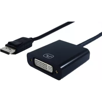 SECOMP STANDARD DisplayPort isane DVI-D Single Link emane adapterkaabel, 15cm, must (11.55.3202)