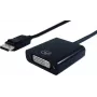 SECOMP STANDARD DisplayPort isane DVI-D Single Link emane adapterkaabel, 15cm, must (11.55.3202)