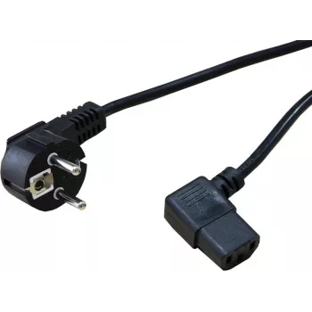 SECOMP STANDARD toitekaabel nurga all IEC C13 pistikuga, CEE 7/7 - IEC C13, 1,8 m, must S2307