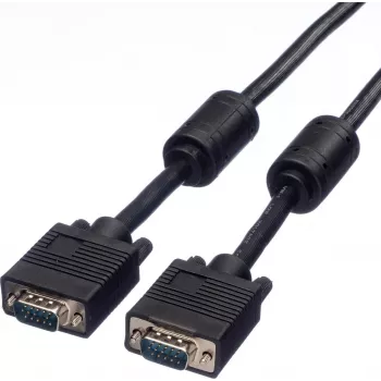 SECOMP STANDARD SVGA kaabel HD15 ferriitidega, ST-ST, must, 10 m (S3618)