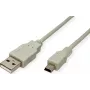 SECOMP STANDARD USB 2.0 kaabel, Type A - 5-pin Mini, beež, 0,8 m (S3141)