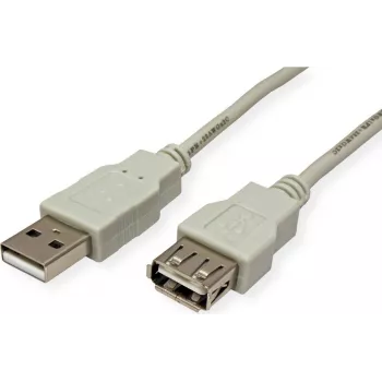 SECOMP STANDARD USB 2.0 pikenduskaabel, tüüp A-A, isane-emane, beež, 1,8 m (S3112)