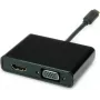 SECOMP STANDARD USB-C HDMI + VGA ekraaniadapter, 4K HDMI, 1080p VGA, must, 0,1m S3250