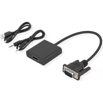 SECOMP STANDARD VGA + Audio to HDMI adapterkaabel, 0,23 m, must S3211