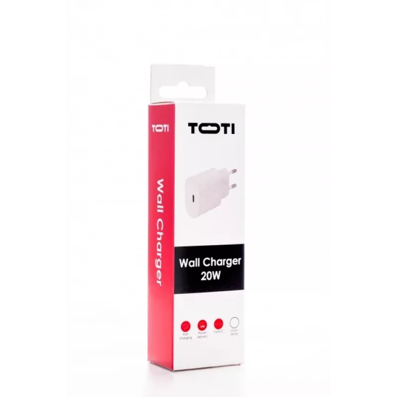 SEEK TOTI 20W USB-C PD kaasaskantav seinakiirlaadija, valge
