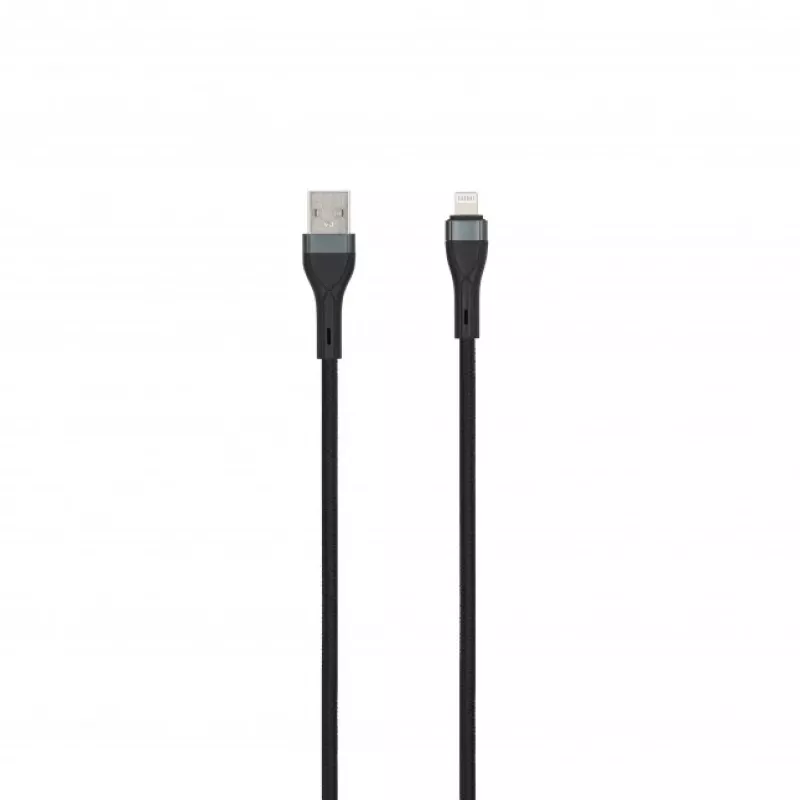 SEEK TOTI USB-A to Lightning 2m Punutud Kaabel 2A (Non-MFI) Must