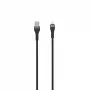 SEEK TOTI USB-A to Lightning 2m Punutud Kaabel 2A (Non-MFI) Must