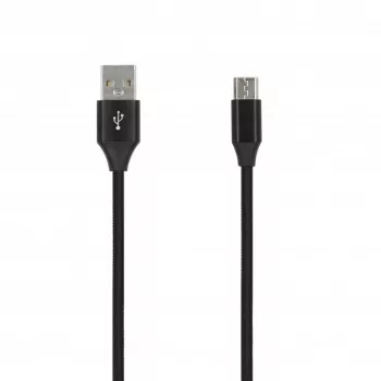 SEEK TOTI USB A to Micro USB, 2m Punutud Kaabel 2A, Must