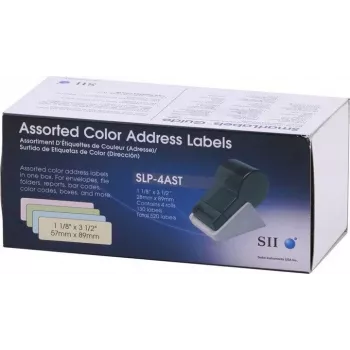 Seiko SLP-4AST erinevat värvi aadressisildid - 28 x 89 mm, 520 silti (4 rulli, 130 tk rullis) Smart Label Printer 420/425/430/440/450 jaoks 16.06.2037
