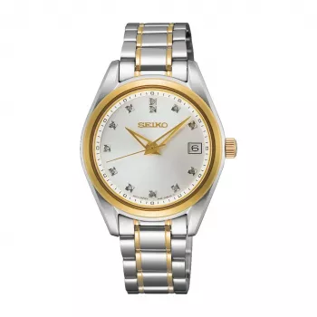 SEIKO naiste kell SUR582P1 kvarts 32mm roostevaba teras hõbedane sihverplaat