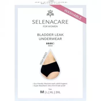 Selenacare Bladderleak Underwear High Waist / M - Korduvkasutatav inkontinentsialuspük, must, 1 pakk