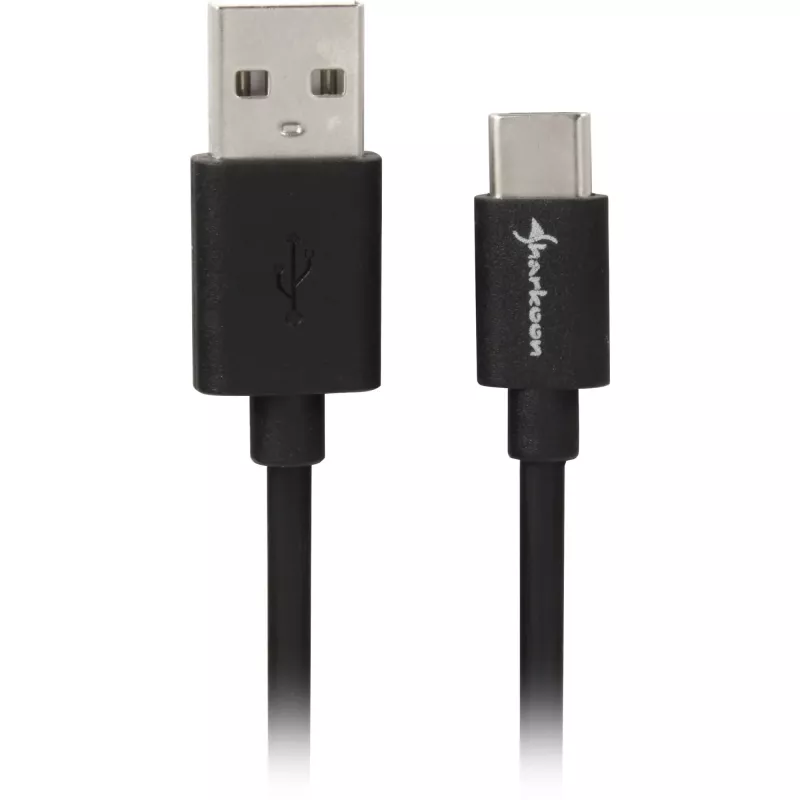 SHARKOON USB 2.0 kaabel, USB-A isane USB-C isane (must, 2 m)