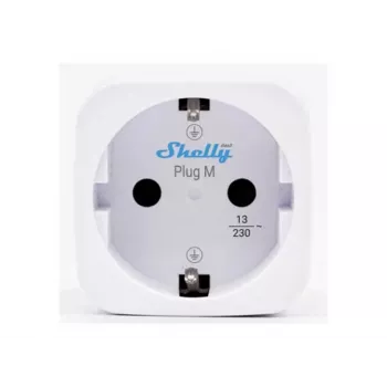Shelly Plug M Gen3 White 2-Pack – nutikas pistik energiamõõtmisega, 13A, Wi-Fi ja Bluetooth (Type F)