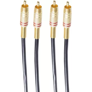 shiverpeaks BASIC-S 2x RCA - 2x RCA audiokaabel 2,5m must/kuld BS40224