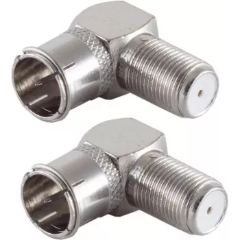 SHIVERPEAKS BASIC-S F-Quick 90-kraadine adapterikomplekt, 2x F-isane F-emasele, 75 Ohm, nikeldatud BS15-300414