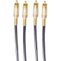 SHIVERPEAKS BASIC-S stereoaudiokaabel 2x RCA isane - 2x RCA isane, 0,5 m, kullatud, must BS40221