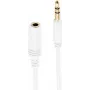 SHIVERPEAKS BASIC-S üliõhuke 3,5 mm stereo audio pikenduskaabel, isane emasele, kullatud, valge, 1,5 m (BS33982-W)