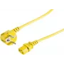 SHIVERPEAKS BS09-05182 kollane 1,8 m CEE 7/7 - IEC C13 toitekaabel