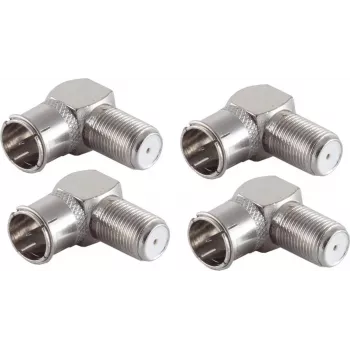SHIVERPEAKS BS15-300514 5-pakk F-Quick täisnurkne F-tüüpi adapter, isane emasele, 75 oomi, nikeldatud messing
